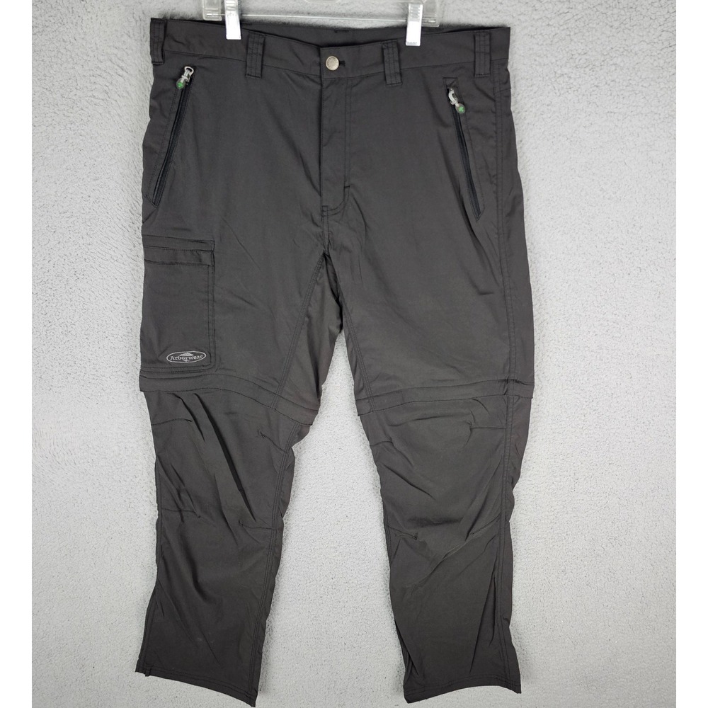 Arborwear Convertible Pants Mens 36x32 Gray Tech Zip Off Hiking Cargo 028495